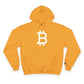 (Gold) hoodie with Bitcoin symbol on a white background