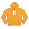 (Gold) hoodie with Bitcoin symbol on a white background