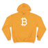 (Gold) hoodie with Bitcoin symbol on a white background