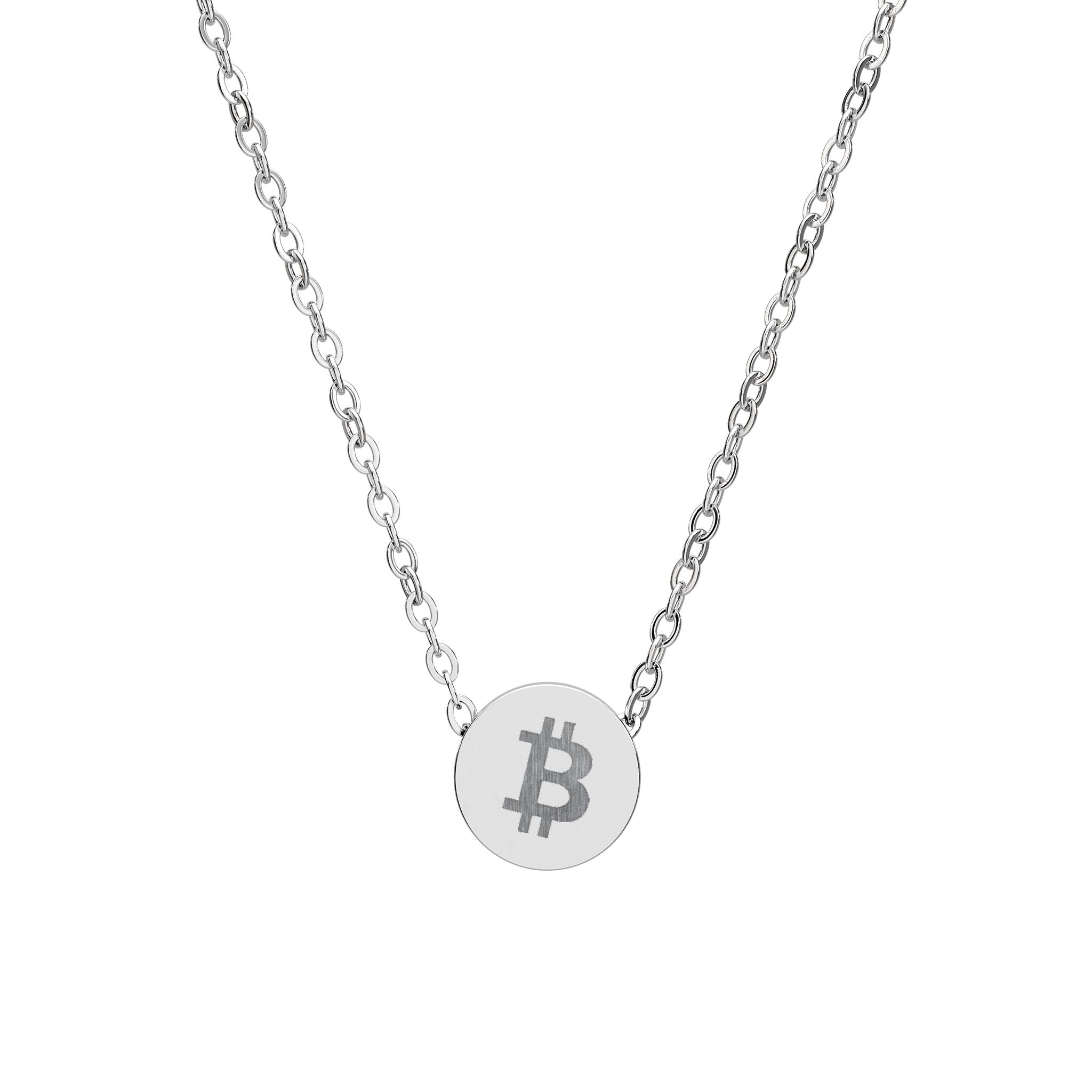 Bitcoin 'B': Mini Circle Necklace