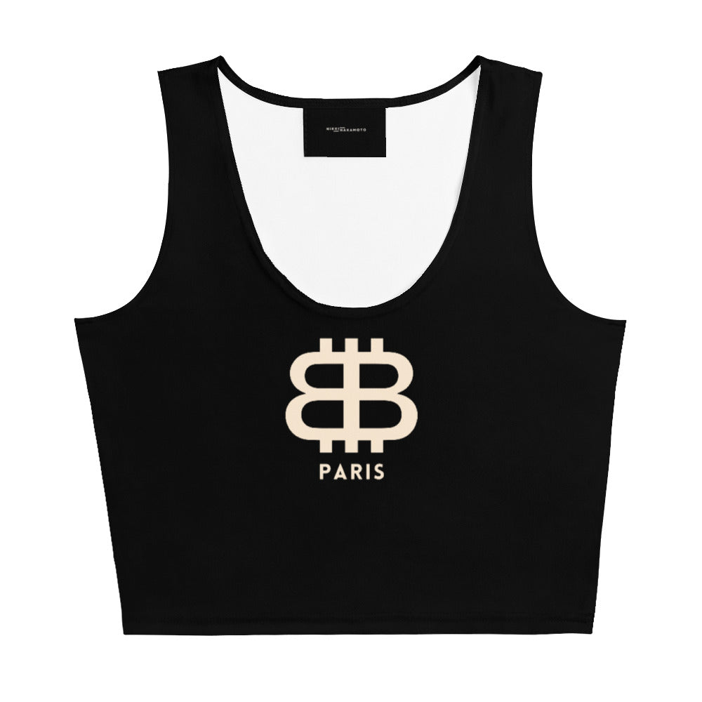 Black tank top with a bitcoin paris logo on a white background - SVRN Society