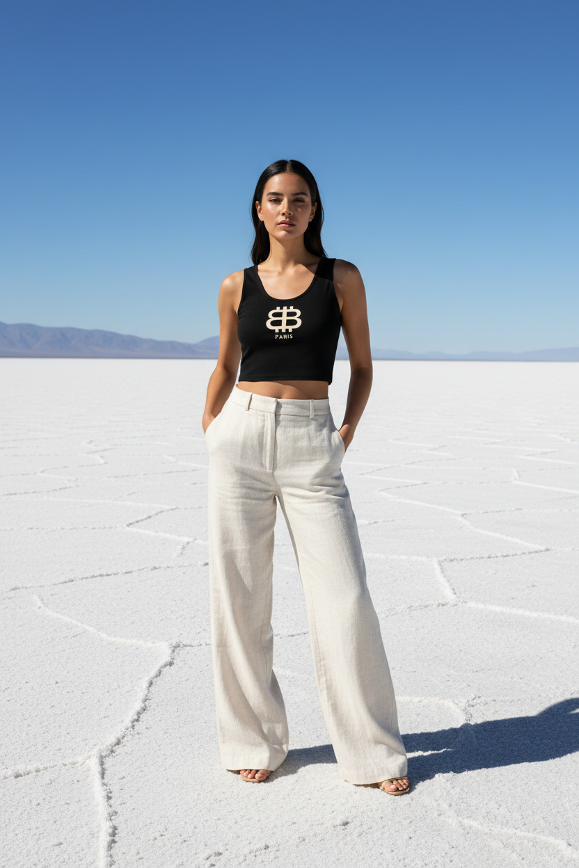 BITCOIN PARIS - Schwarzes Bitcoin-Crop-Top