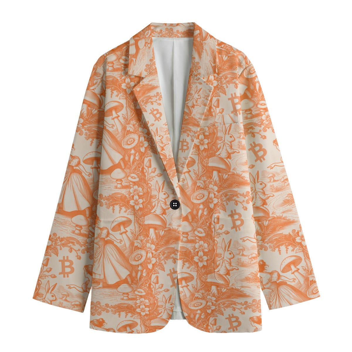 Floral Bitcoin Rabbit Hole jacket on a white background - SVRN Society