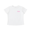 White Bitcoin whale t-shirt with pink text on a white background