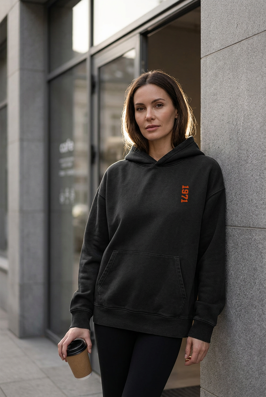 Black Rock hoodie cafe lifestyle