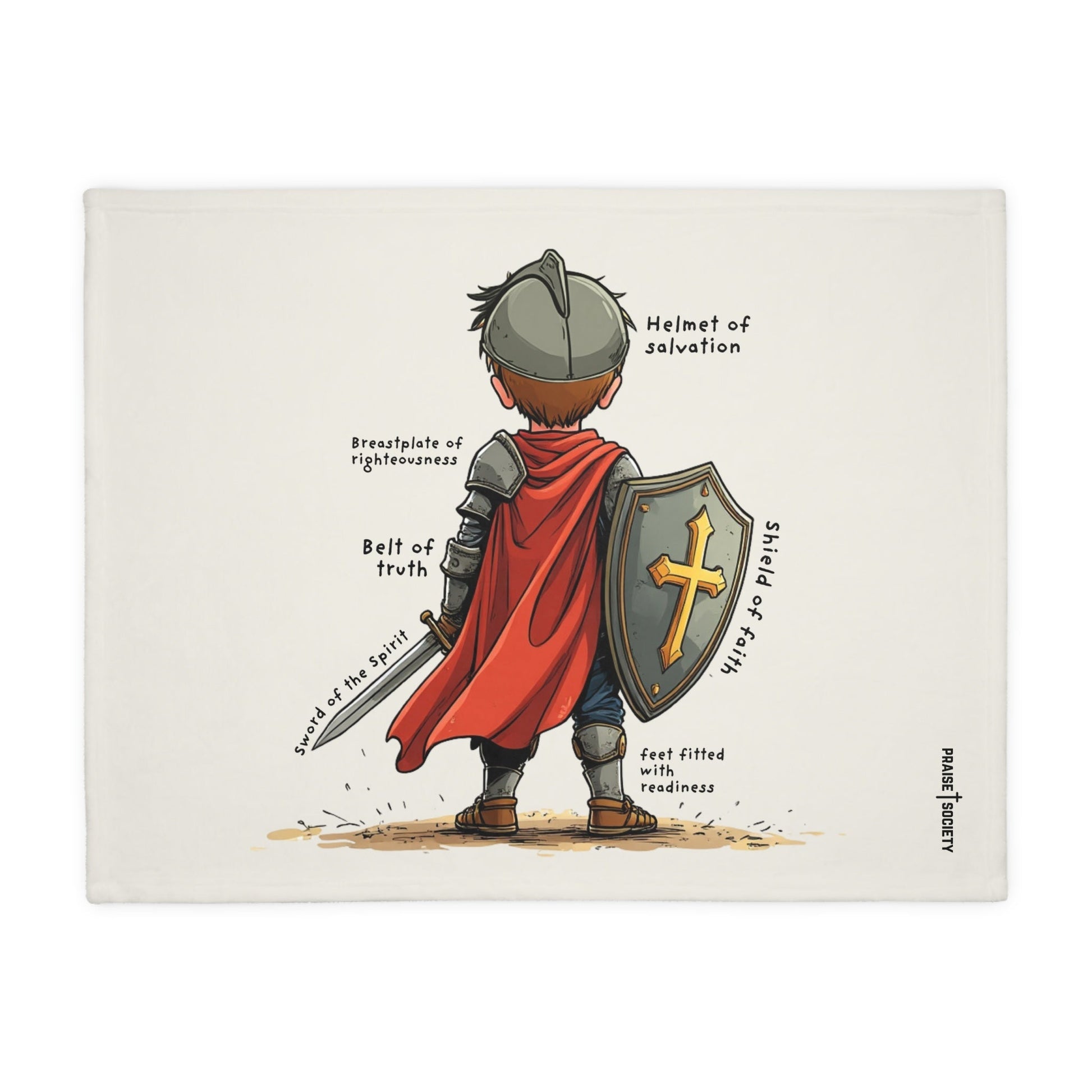 boys' armor of god bible verse blanket by praise society