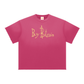 Pink t-shirt with 'Buy Bitcoin' text on a white background