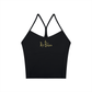 Black buy bitcoin sports bra with 'Buy Bitcoin' text on a white background