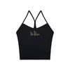 Black buy bitcoin sports bra with 'Buy Bitcoin' text on a white background