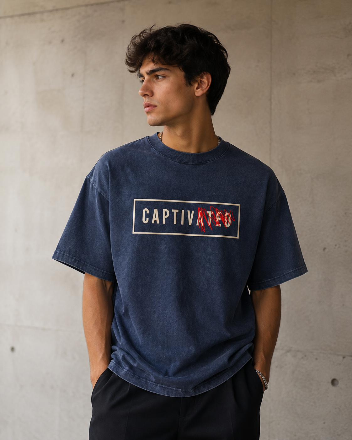 Captivated: Mineral Wash Boxy Cotton T-Shirt