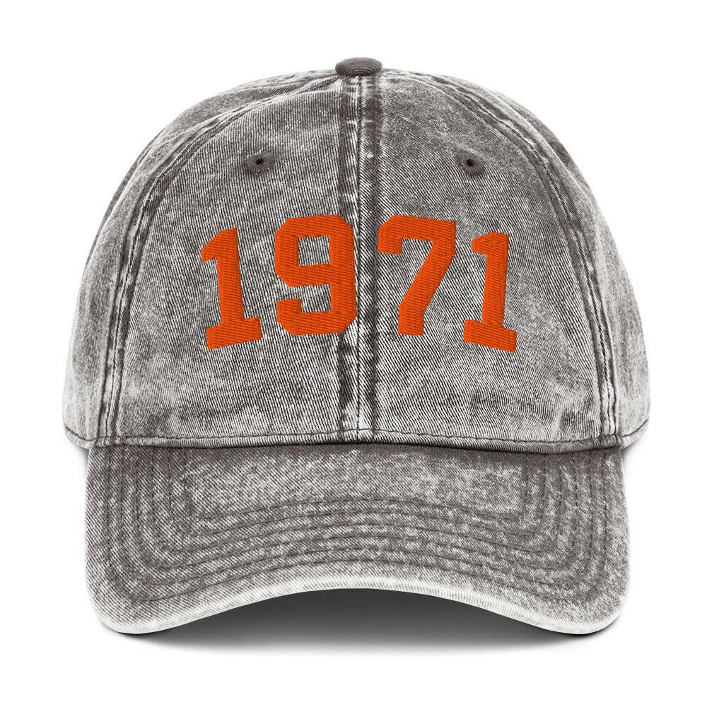 1971 (charcoal-grey) Vintage Bitcoin Hat by The Orange Habit at SVRN Society
