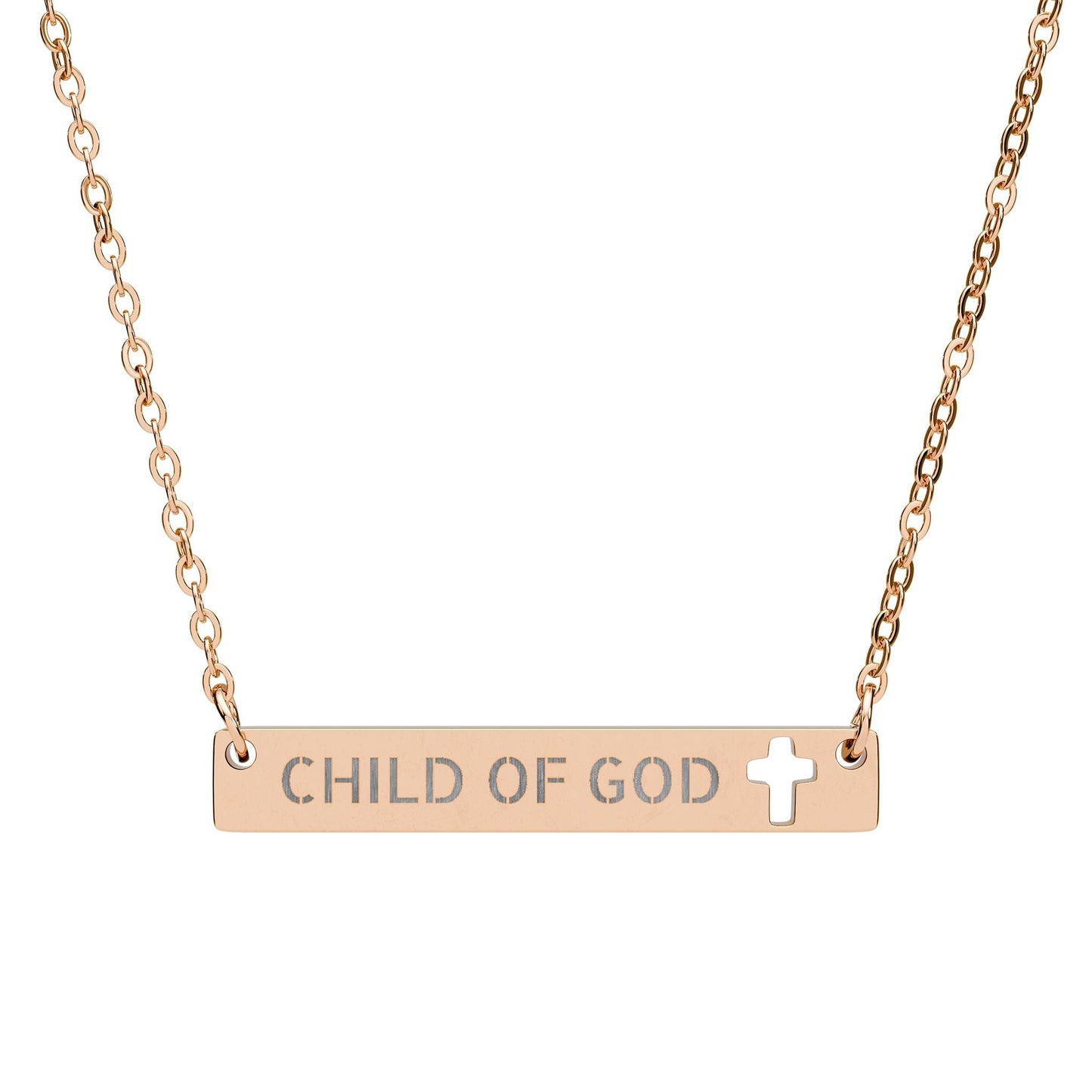 Child of God: Cutout Cross Bar Necklace - SVRN Society