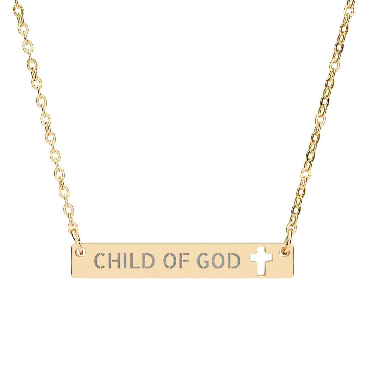 Child of God: Cutout Cross Bar Necklace - SVRN Society