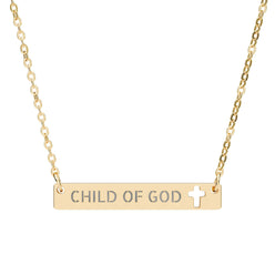 Child of God: Cutout Cross Bar Necklace - SVRN Society