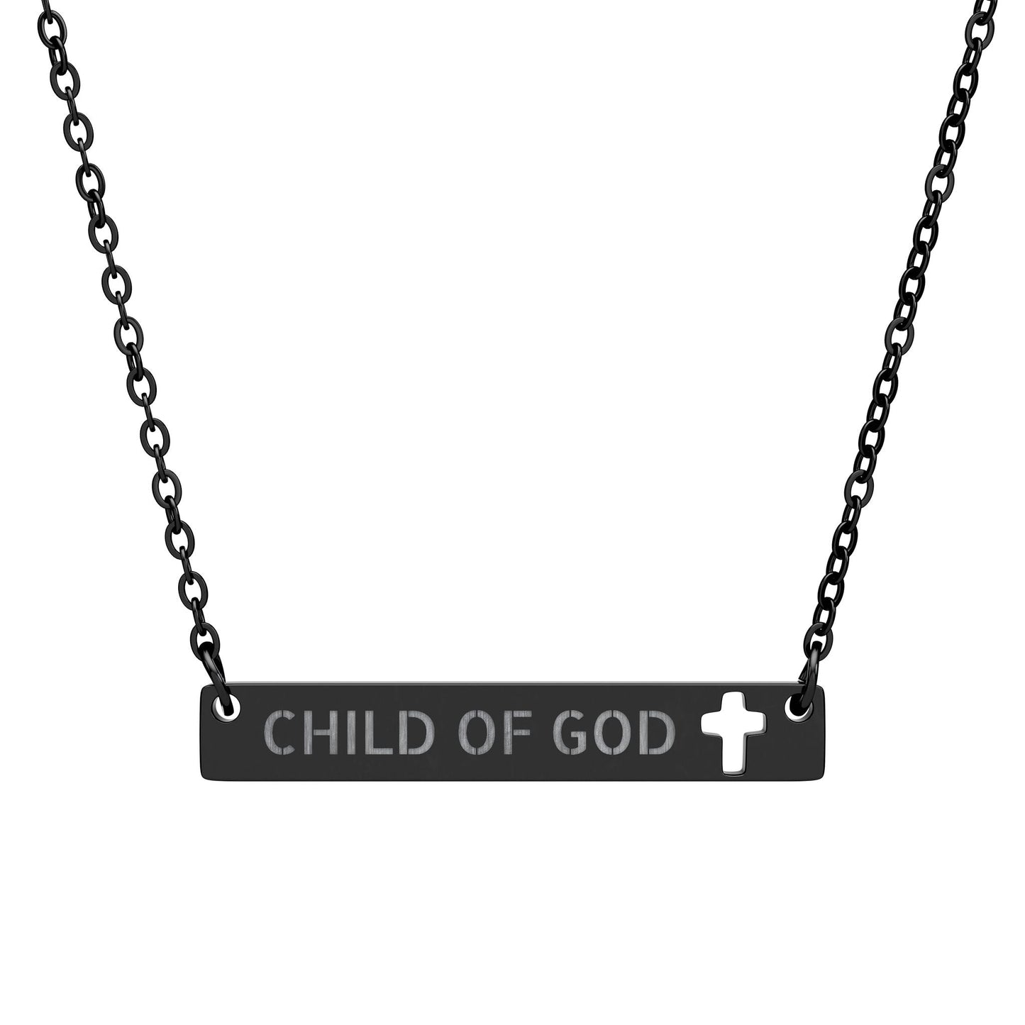 Child of God: Cutout Cross Bar Necklace - SVRN Society