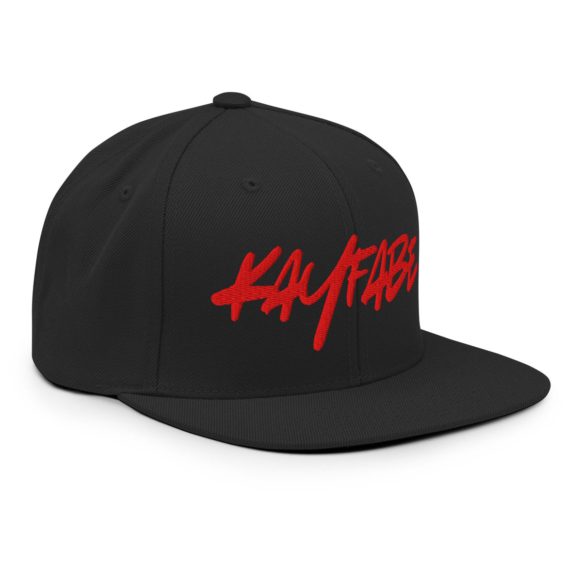 Kayfabe Snapback Hat in black, right front view