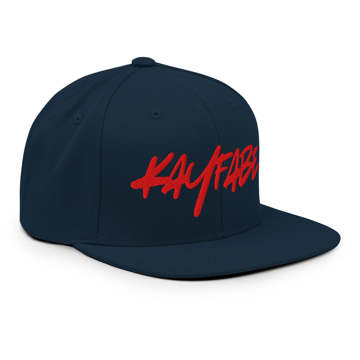 Kayfabe Snapback Hat in dark navy, right front view