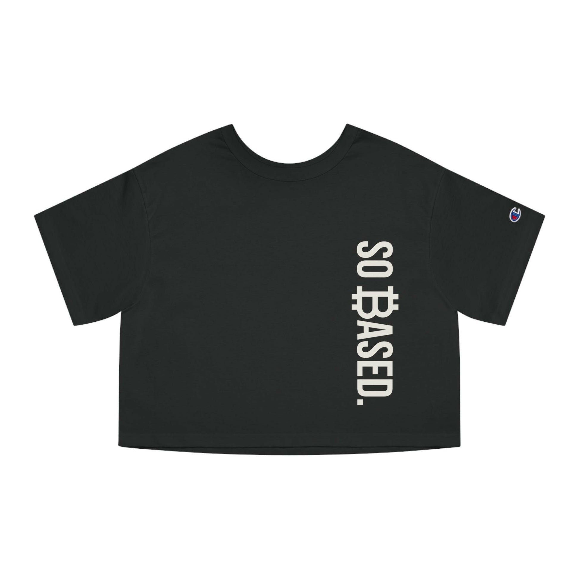 So Based Cropped Bitcoin T-shirt - The Orange Habit at SVRN Society (black)