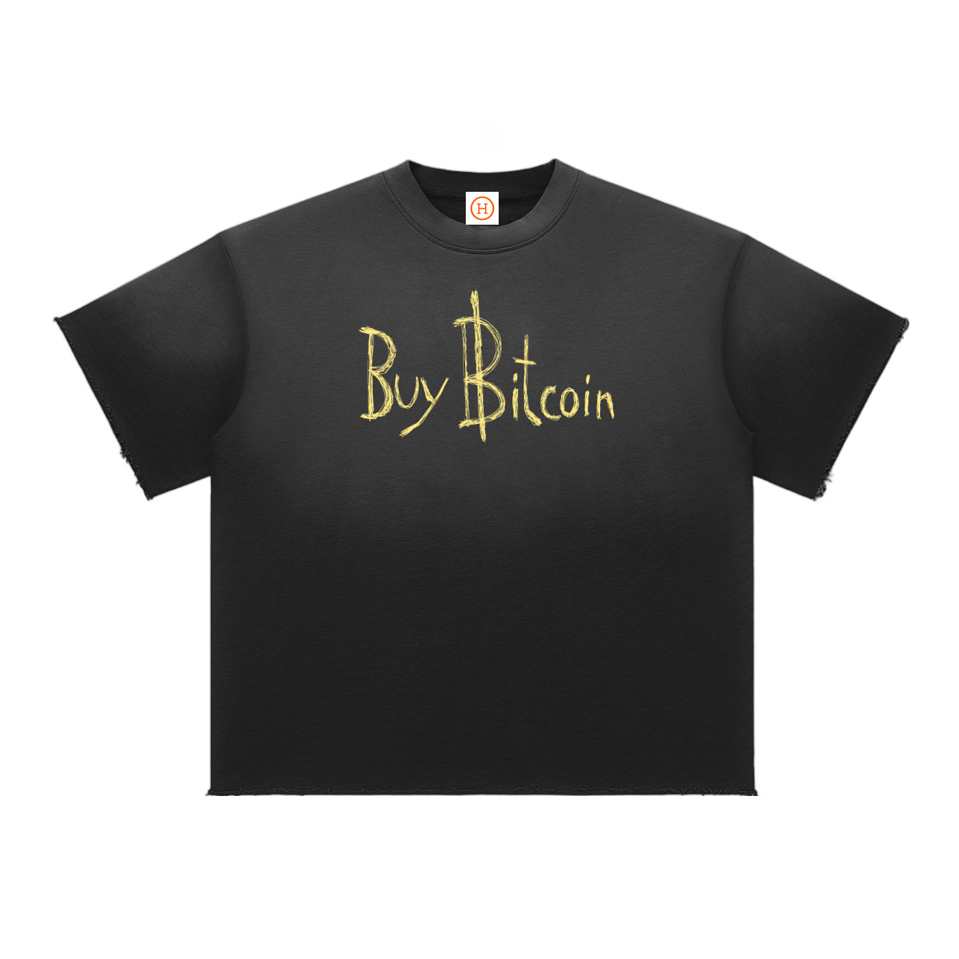 Bitcoin Notepad: Sun Fade Raw Edge T-Shirt