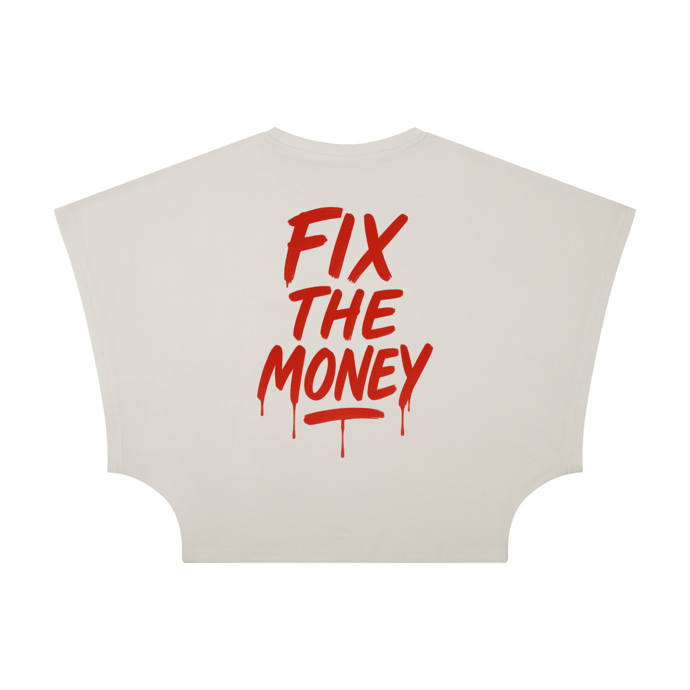 Women's bitcoin shirt - back of the women's fix the money dolman blouse at SVRN Society