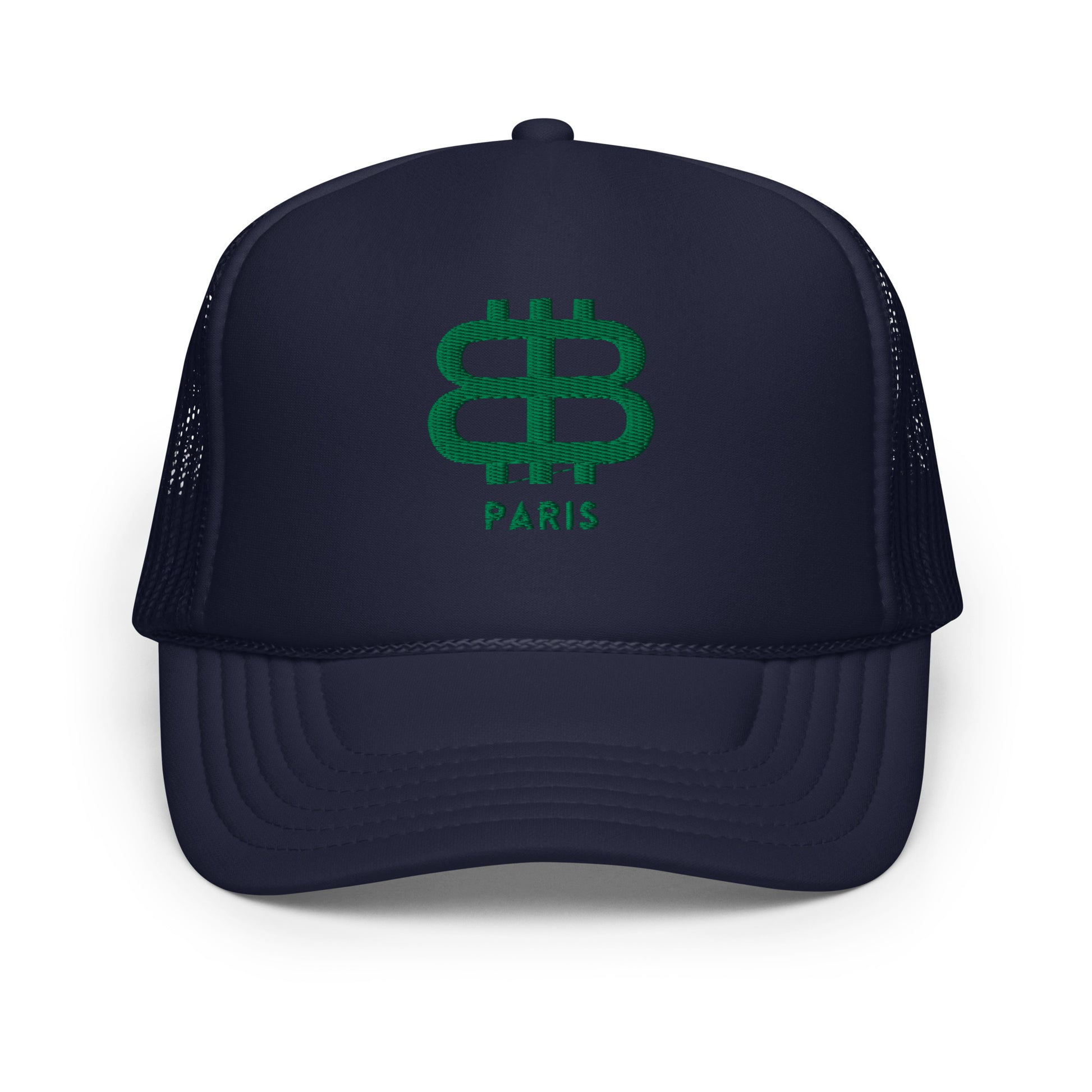 Bitcoin paris Navy and green Bitcoin Trucker Hat by SVRN Society