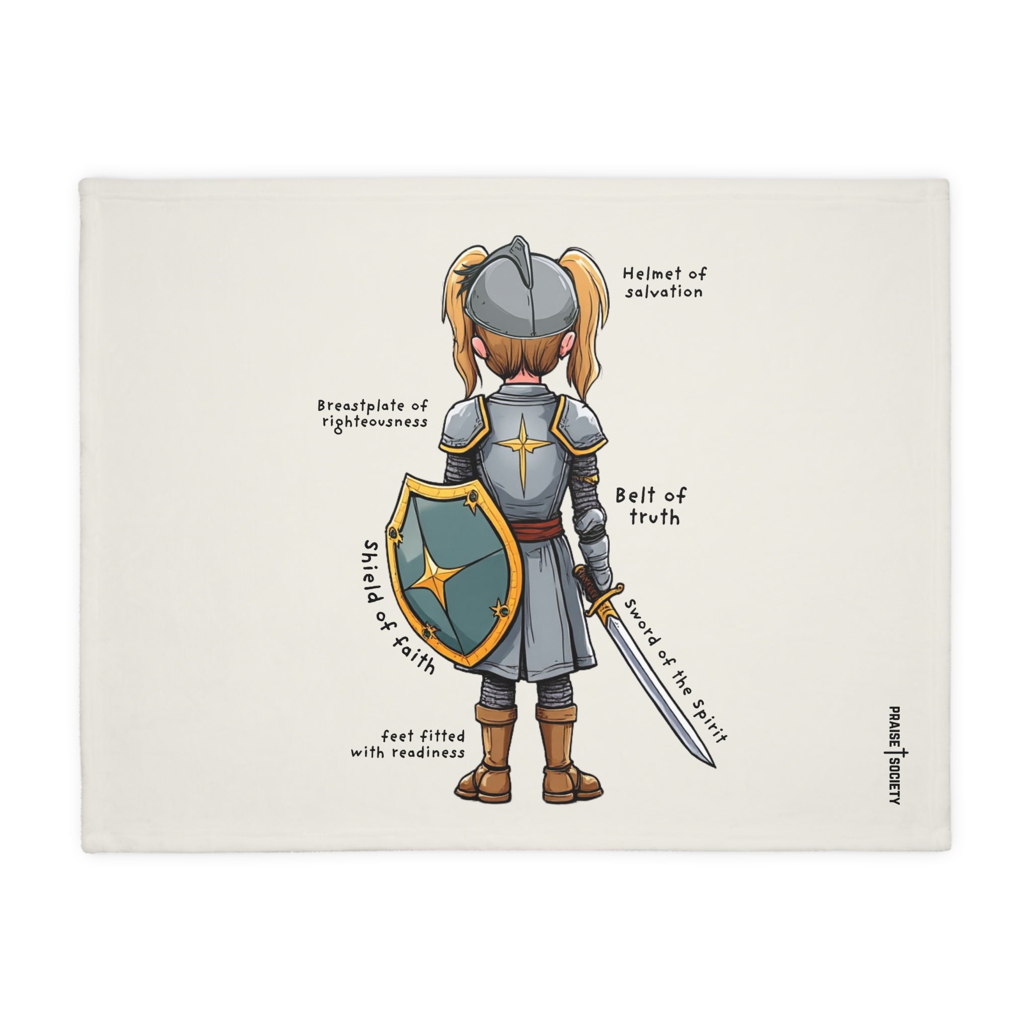armor of god kids blanket for girls by praise society