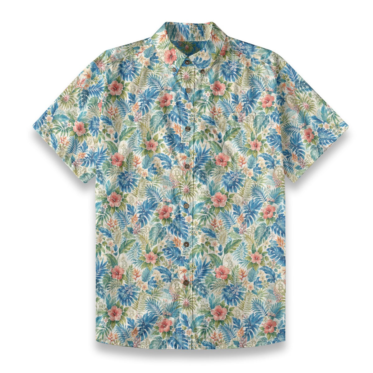 Hawaiian Bitcoin shirt front on white background