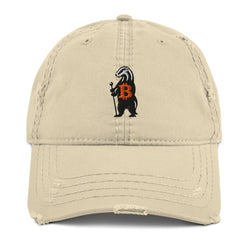 HONEY BADGER / Distressed Bitcoin Dad Hat - SVRN_T Hats - The Orange Habit