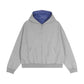 Manna Bitcoin: Contrast Plaid Boxy Zip Hoodie