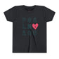 Black kids' t-shirt with 'Psalm 100' design on a white background