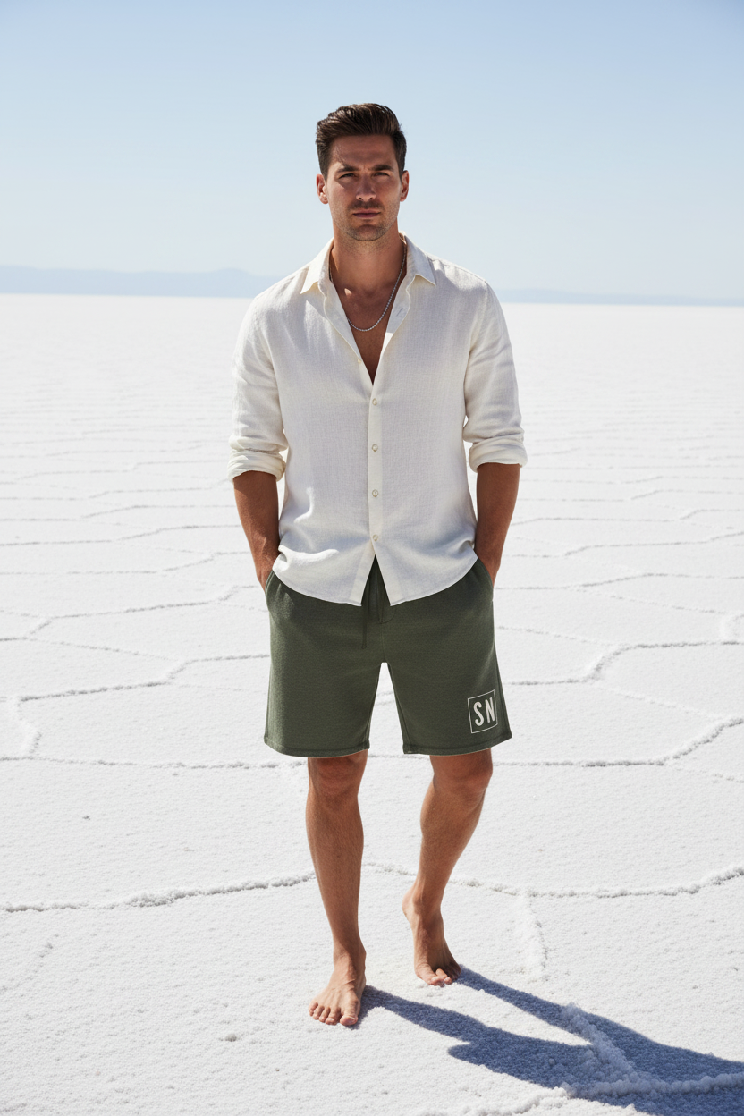 Nakamoto: Vintage Wash Waffle Raw Hem Shorts