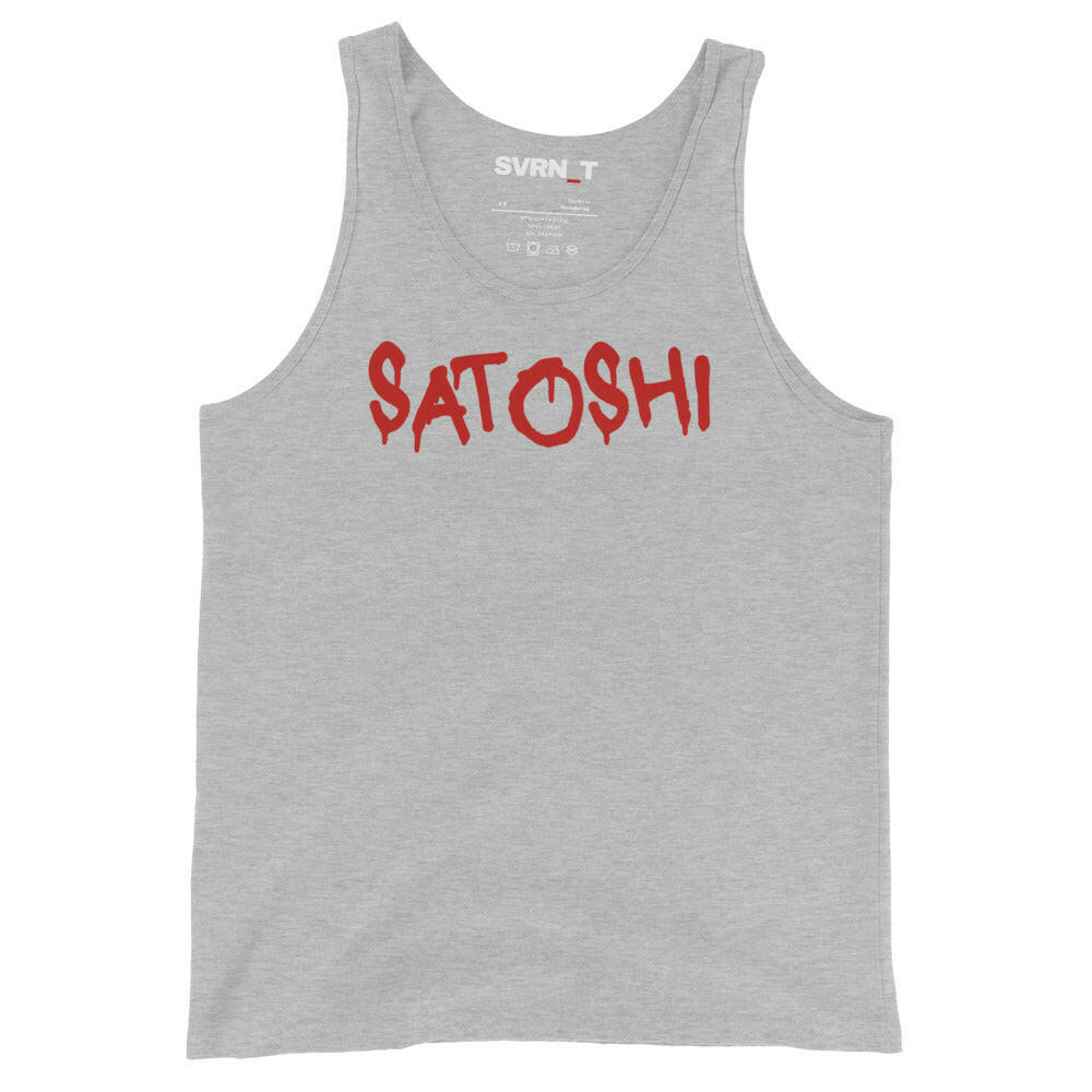 Satoshi Red Men's Bitcoin Tank Top - (athletic heather) SVRN Society
