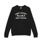 (Black) Moms against money printing sweatshirt with white text on a white background