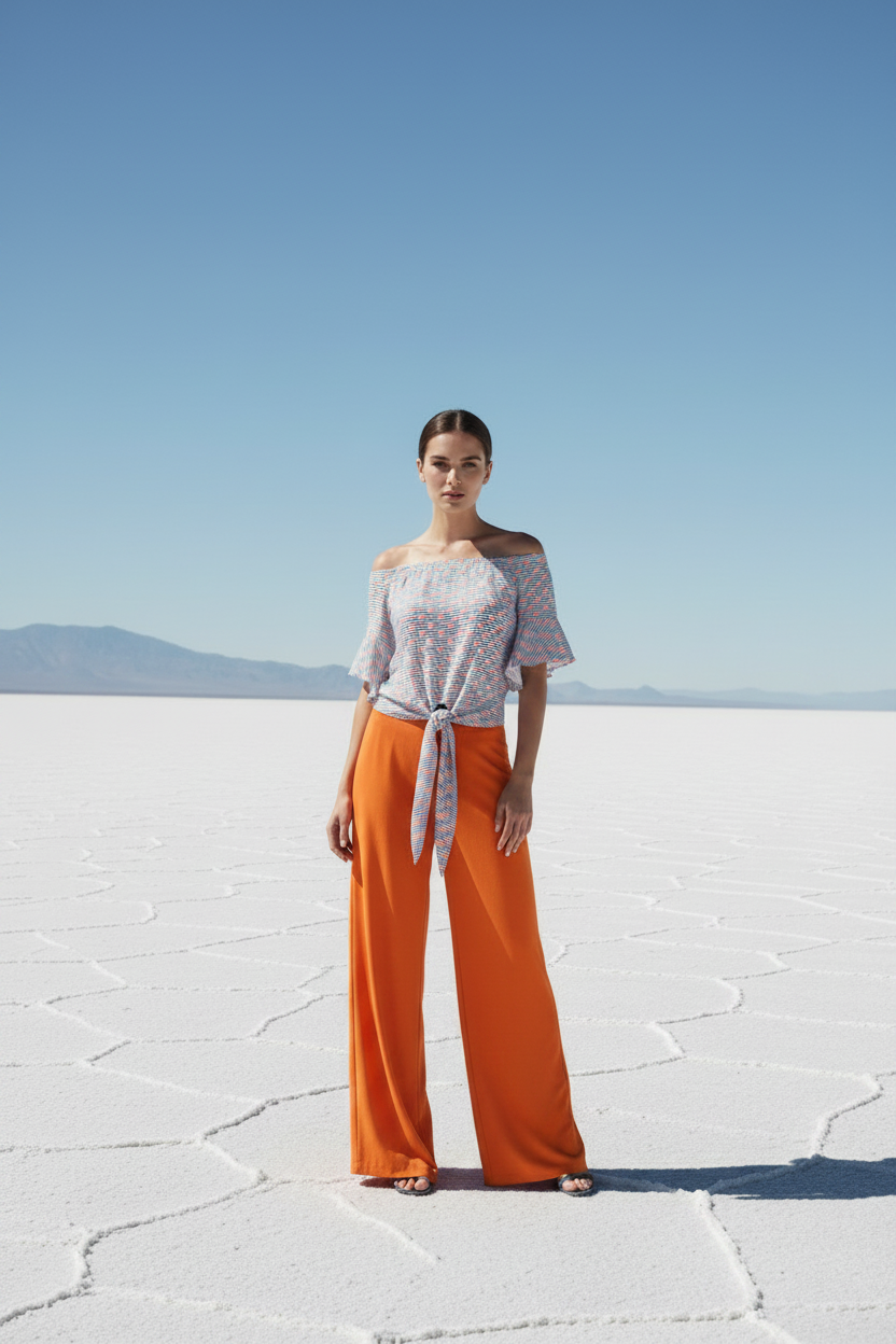 Cangrejo 'B': Blusa con hombros descubiertos