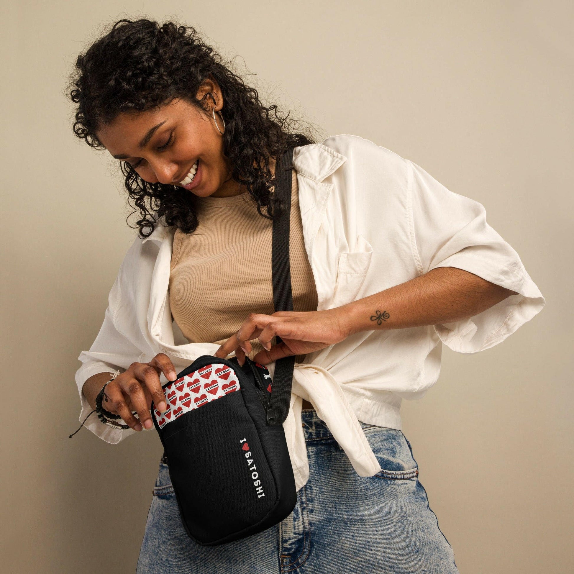 I Heart Satoshi / Crossbody Bag - Nikki Nakamoto Bags - The Orange Habit
