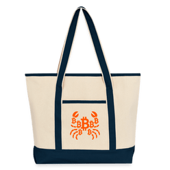 Crab B / Large Canvas Bitcoin Tote - Nikki Nakamoto Bags - The Orange Habit