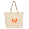 Crab B / Large Canvas Bitcoin Tote - Nikki Nakamoto Bags - The Orange Habit
