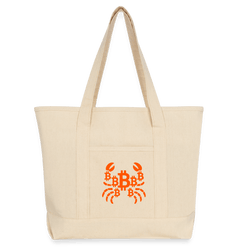 Crab B / Large Canvas Bitcoin Tote - Nikki Nakamoto Bags - The Orange Habit