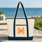 Crab B / Large Canvas Bitcoin Tote - Nikki Nakamoto Bags - The Orange Habit