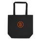 Branded / Organic Cotton Embroidered Bitcoin Tote Bag - Nikki Nakamoto Bags - The Orange Habit