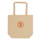 Branded / Organic Cotton Embroidered Bitcoin Tote Bag - Nikki Nakamoto Bags - The Orange Habit