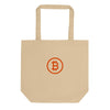 Branded / Organic Cotton Embroidered Bitcoin Tote Bag - Nikki Nakamoto Bags - The Orange Habit