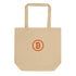 Branded / Organic Cotton Embroidered Bitcoin Tote Bag - Nikki Nakamoto Bags - The Orange Habit