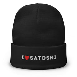 I HEART SATOSHI / Bitcoin Beanie - Nikki Nakamoto - The Orange Habit