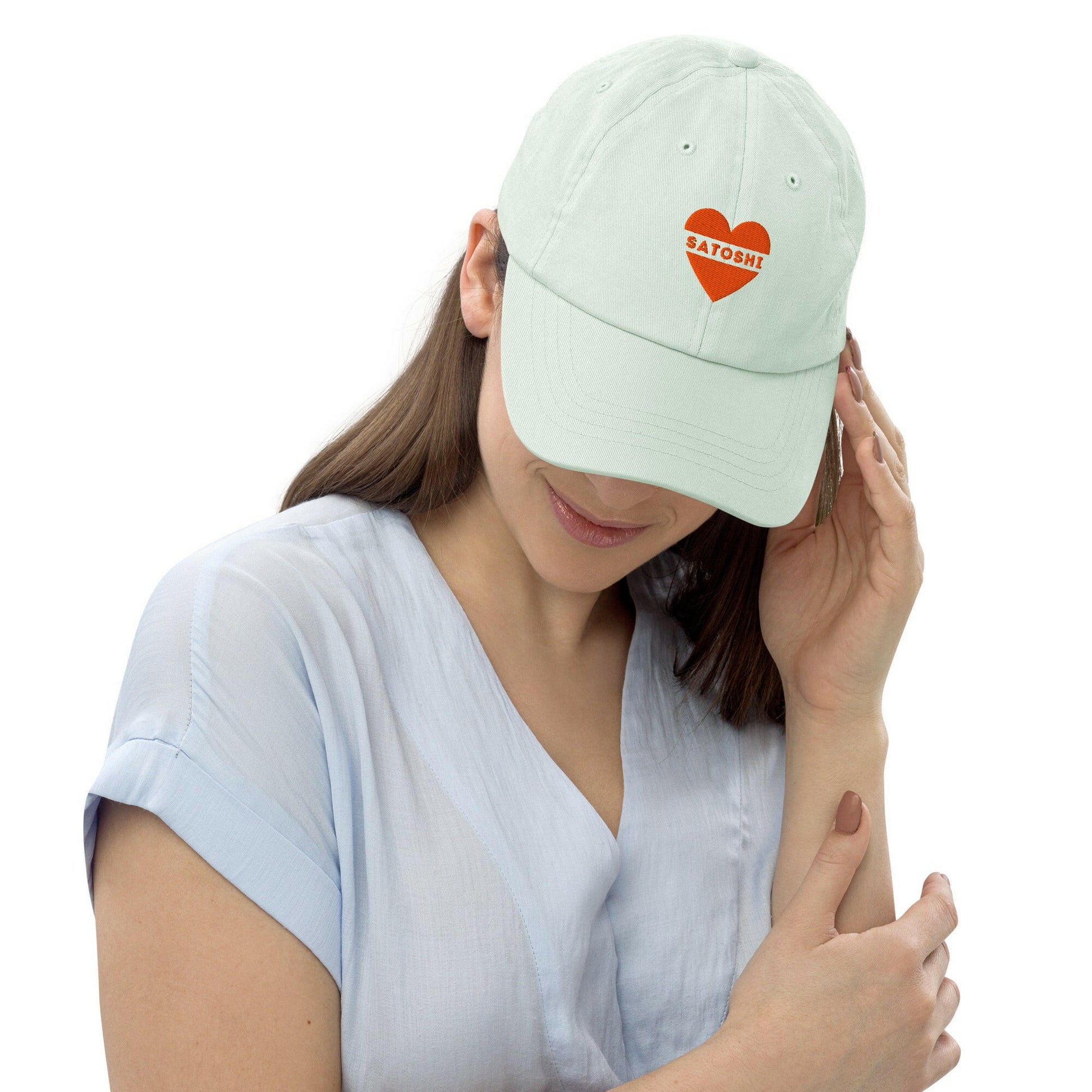 I HEART SATOSHI / Pastel Bitcoin Hat - Nikki Nakamoto Hats - The Orange Habit