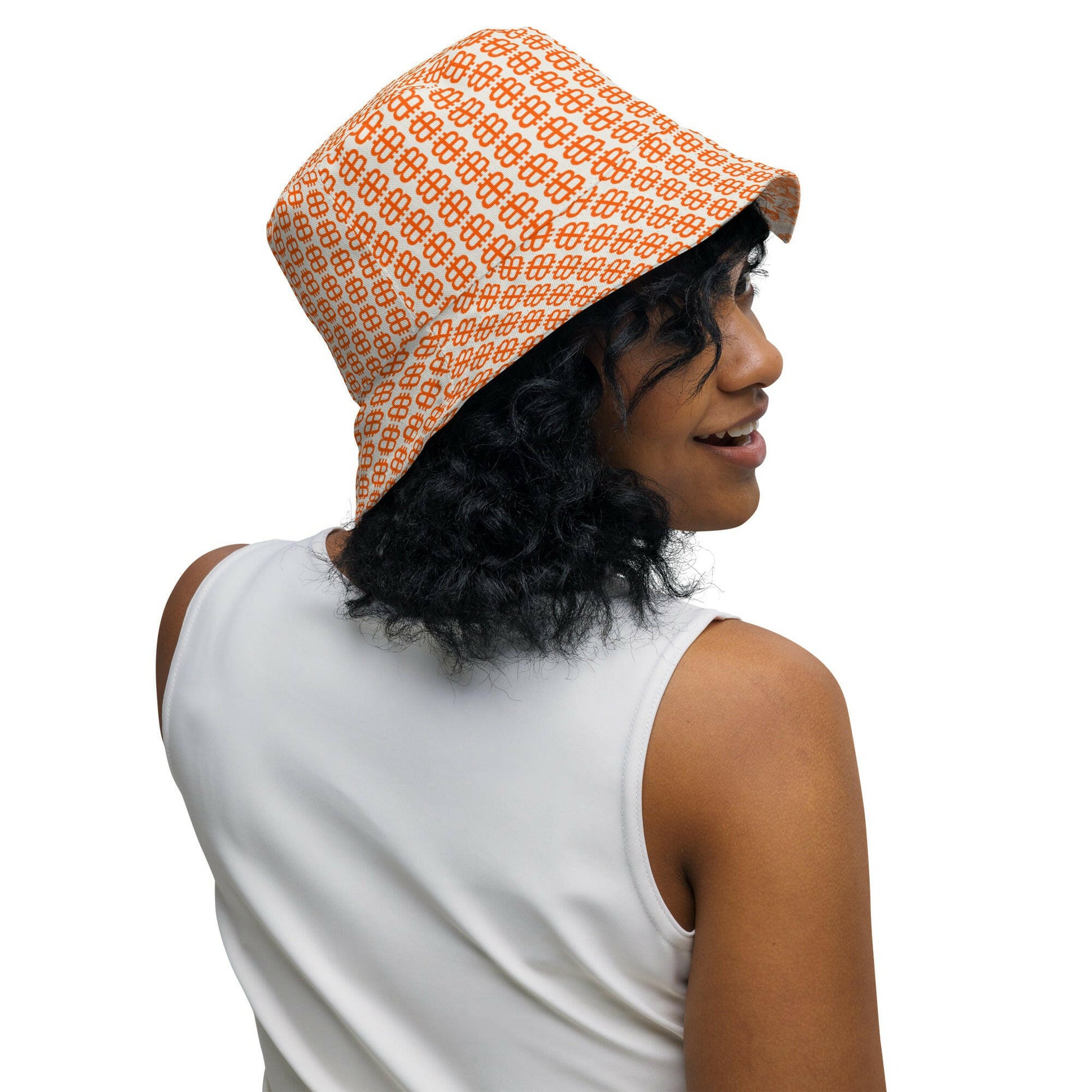 Rabbit Hole / Reversible Bitcoin Bucket Hat - Nikki Nakamoto Hats - The Orange Habit