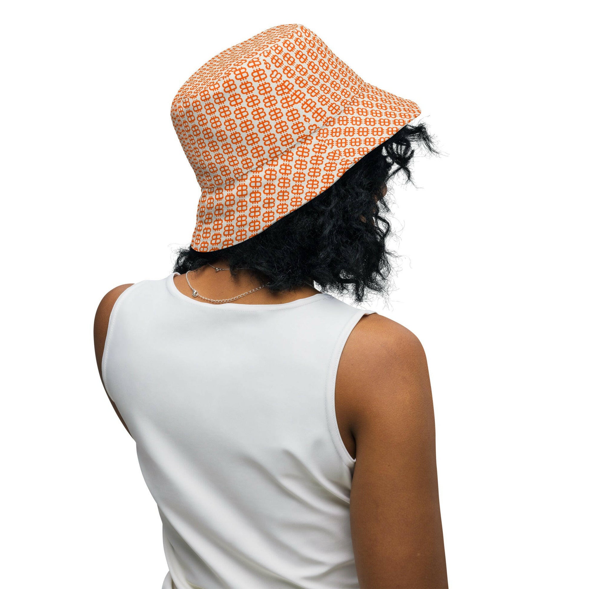 Rabbit Hole / Reversible Bitcoin Bucket Hat - Nikki Nakamoto Hats - The Orange Habit