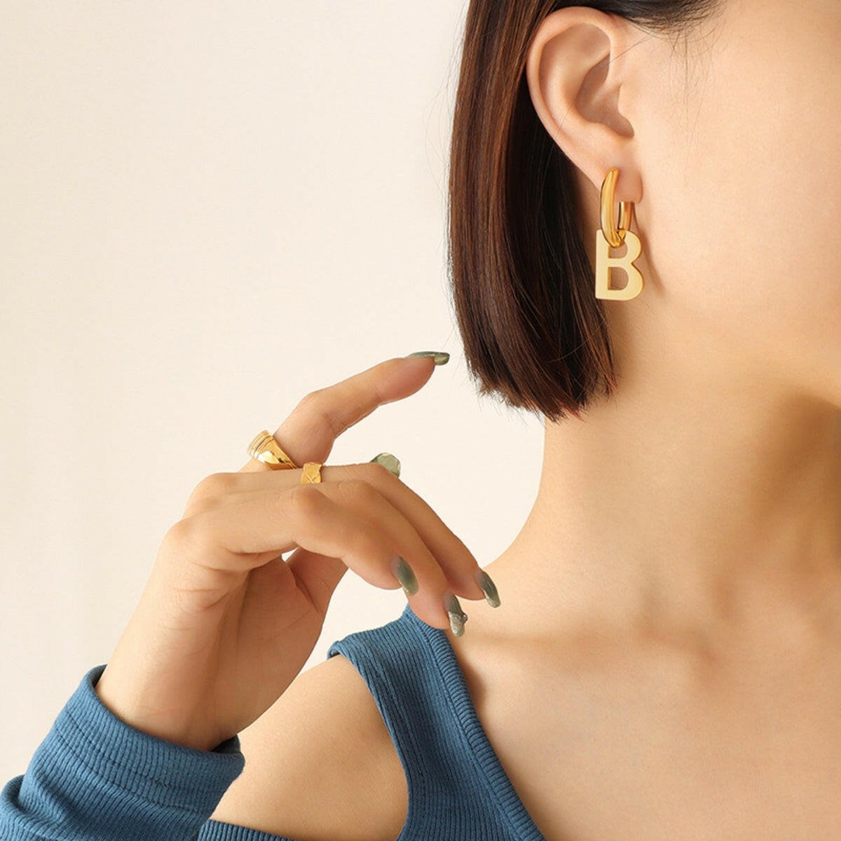 The B / Titanium Steel Earrings - Nikki Nakamoto - The Orange Habit