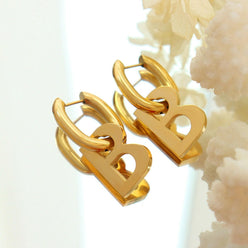 The B / Titanium Steel Earrings - Nikki Nakamoto - The Orange Habit