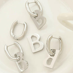 The B / Titanium Steel Earrings - Nikki Nakamoto - The Orange Habit